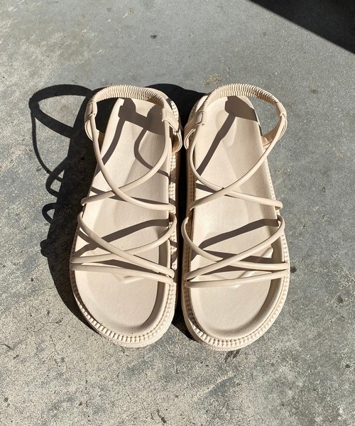 natural couture（ナチュラルクチュール）の「細ヒモスポーツサンダル（サンダル・レディース・アイボリー/ブラック・SMALL/MEDIUM/LARGE）」の22枚目の写真
