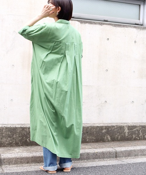 Factor=（ファクターイコール）の「袖レーススキッパーシャツワンピース（シャツワンピース・レディース・グリーン/ネイビー/パープル/ブラック・FREE）」の11枚目の写真