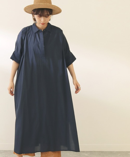 Factor=（ファクターイコール）の「袖レーススキッパーシャツワンピース（シャツワンピース・レディース・グリーン/ネイビー/パープル/ブラック・FREE）」の18枚目の写真