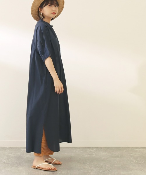 Factor=（ファクターイコール）の「袖レーススキッパーシャツワンピース（シャツワンピース・レディース・グリーン/ネイビー/パープル/ブラック・FREE）」の20枚目の写真