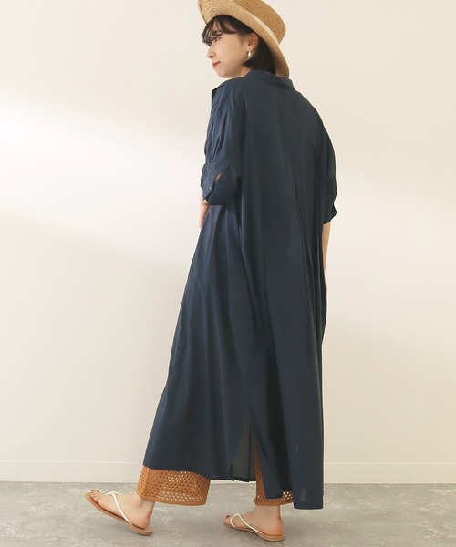 Factor=（ファクターイコール）の「袖レーススキッパーシャツワンピース（シャツワンピース・レディース・グリーン/ネイビー/パープル/ブラック・FREE）」の21枚目の写真