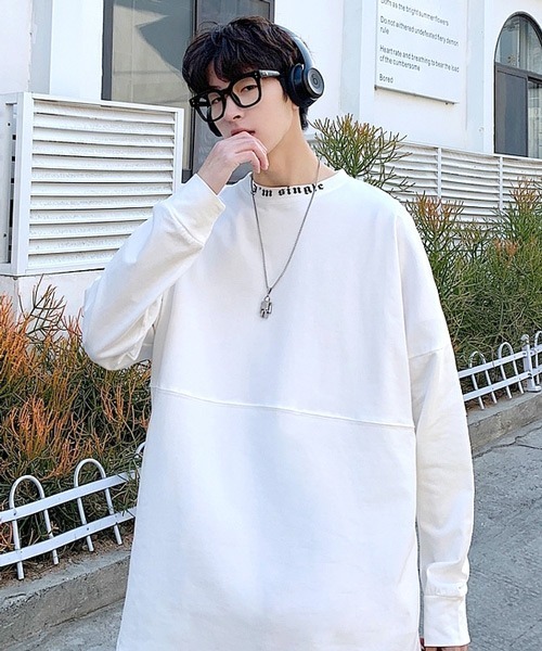 neos(ネオス)の「【neos -addictive design-】ルーズシルエット ネックロゴ バックプリント ロングスリーブ Tシャツ(Tシャツ/カットソー・メンズ・ベージュ/ブラック/ライトグリーン/ホワイト・MEDIUM/X-LARGE/LARGE)」の21枚目の写真