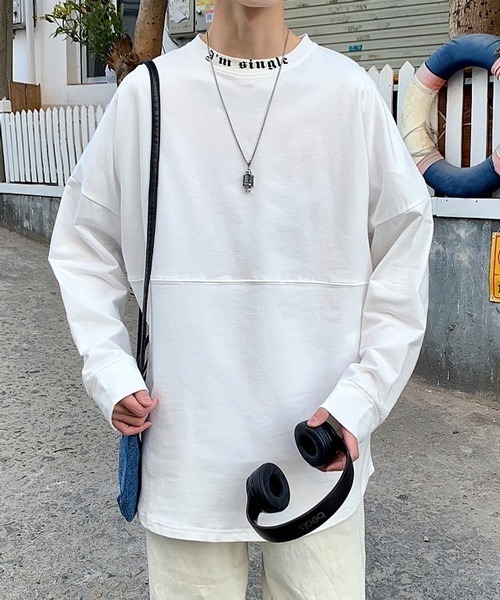 neos(ネオス)の「【neos -addictive design-】ルーズシルエット ネックロゴ バックプリント ロングスリーブ Tシャツ(Tシャツ/カットソー・メンズ・ベージュ/ブラック/ライトグリーン/ホワイト・MEDIUM/X-LARGE/LARGE)」の18枚目の写真