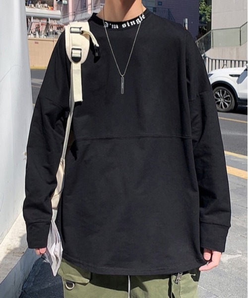 neos(ネオス)の「【neos -addictive design-】ルーズシルエット ネックロゴ バックプリント ロングスリーブ Tシャツ(Tシャツ/カットソー・メンズ・ベージュ/ブラック/ライトグリーン/ホワイト・MEDIUM/X-LARGE/LARGE)」の11枚目の写真