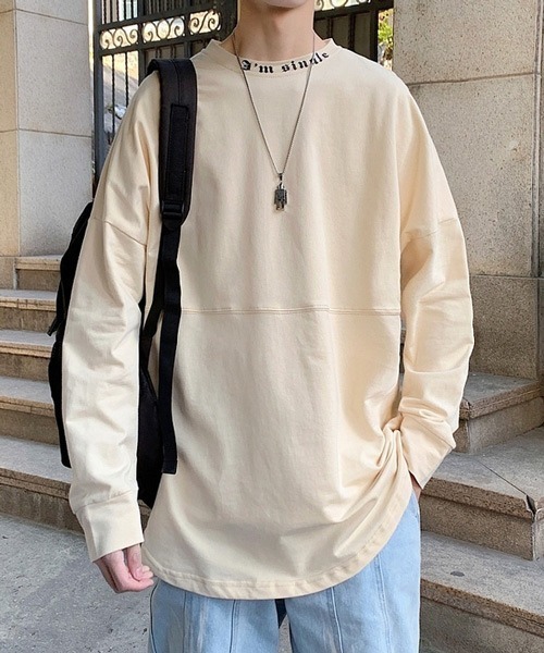 neos(ネオス)の「【neos -addictive design-】ルーズシルエット ネックロゴ バックプリント ロングスリーブ Tシャツ(Tシャツ/カットソー・メンズ・ベージュ/ブラック/ライトグリーン/ホワイト・MEDIUM/X-LARGE/LARGE)」の19枚目の写真