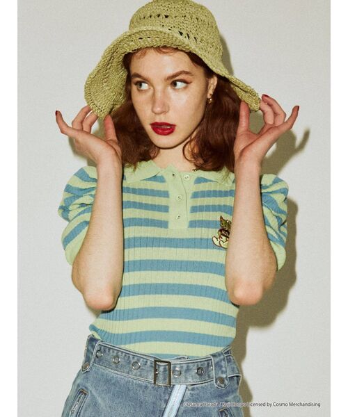 OSAMU GOODS（オサムグッズ）の「OSAMU GOODS パワショルニットポロ（ニット/セーター・レディース・ブラック/ボルドー/グリーン・MEDIUM）」の19枚目の写真