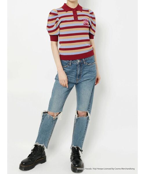 OSAMU GOODS（オサムグッズ）の「OSAMU GOODS パワショルニットポロ（ニット/セーター・レディース・ブラック/ボルドー/グリーン・MEDIUM）」の16枚目の写真