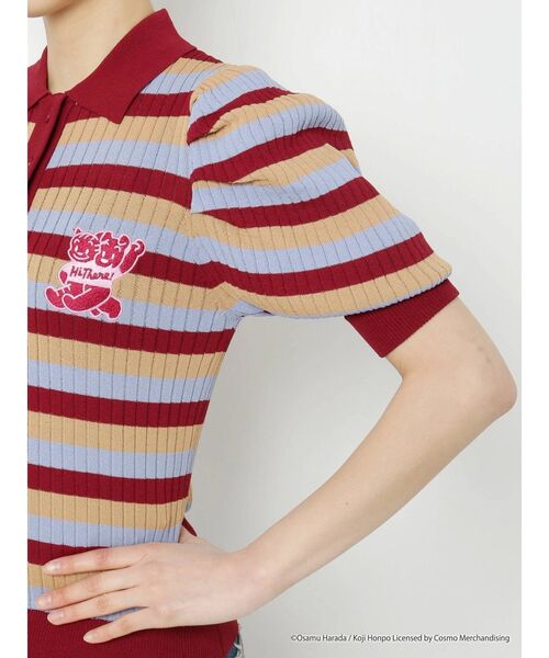 OSAMU GOODS（オサムグッズ）の「OSAMU GOODS パワショルニットポロ（ニット/セーター・レディース・ブラック/ボルドー/グリーン・MEDIUM）」の6枚目の写真