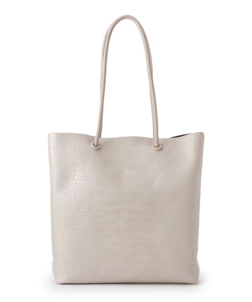 pink adobe（ピンクアドベ）の「◆シンプル スクエアトートバッグ（トートバッグ・レディース・アイボリー/シルバー/グレー系/ブラック/ベージュ系・00）」の4枚目の写真