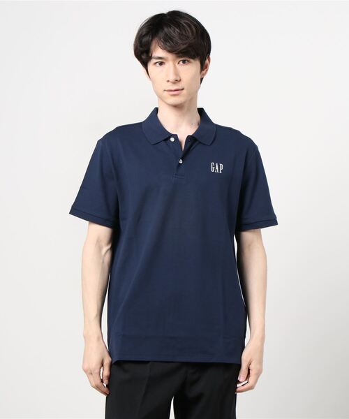 GAP（ギャップ）の「Gapロゴ ピケポロシャツ（ポロシャツ・メンズ・ブラック/パープル/ネイビー/グレー/イエロー/グリーン/ホワイト系その他・S/M/L/XL/XS）」の14枚目の写真