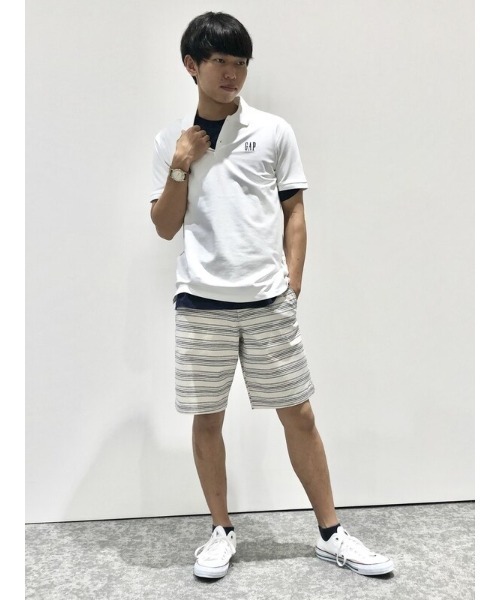 GAP（ギャップ）の「Gapロゴ ピケポロシャツ（ポロシャツ・メンズ・ブラック/パープル/ネイビー/グレー/イエロー/グリーン/ホワイト系その他・S/M/L/XL/XS）」の9枚目の写真