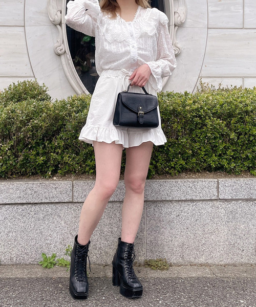 Crea titty&Co. PETIT（クレアティティーアンドコープチ）の「【Crea titty&Co.PETIT】フリルレースキャンディブラウス（シャツ/ブラウス・レディース・オフホワイト・FREE）」の4枚目の写真