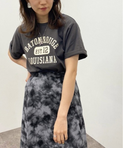 apres jour mignon（アプレジュールミニョン）の「カレッジプリントＴシャツ 【ZOZOTOWN限定アイテム】（Tシャツ/カットソー・レディース・ネイビー/杢グレー/ブラック/ナチュラル・フリー/X-LARGE）」の2枚目の写真