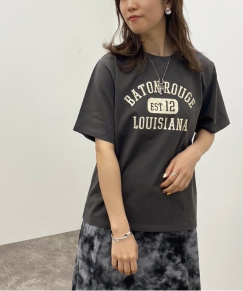 apres jour mignon（アプレジュールミニョン）の「カレッジプリントＴシャツ 【ZOZOTOWN限定アイテム】（Tシャツ/カットソー・レディース・ネイビー/杢グレー/ブラック/ナチュラル・フリー/X-LARGE）」の8枚目の写真