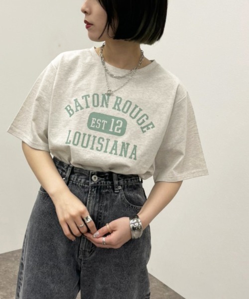 apres jour mignon（アプレジュールミニョン）の「カレッジプリントＴシャツ 【ZOZOTOWN限定アイテム】（Tシャツ/カットソー・レディース・ネイビー/杢グレー/ブラック/ナチュラル・フリー/X-LARGE）」の14枚目の写真