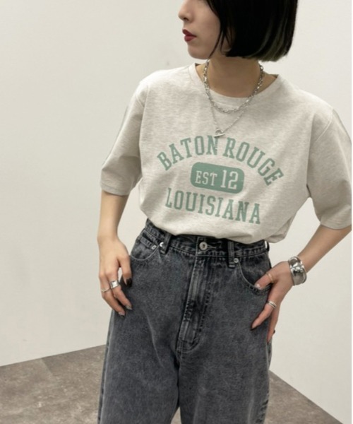 apres jour mignon（アプレジュールミニョン）の「カレッジプリントＴシャツ 【ZOZOTOWN限定アイテム】（Tシャツ/カットソー・レディース・ネイビー/杢グレー/ブラック/ナチュラル・フリー/X-LARGE）」の15枚目の写真