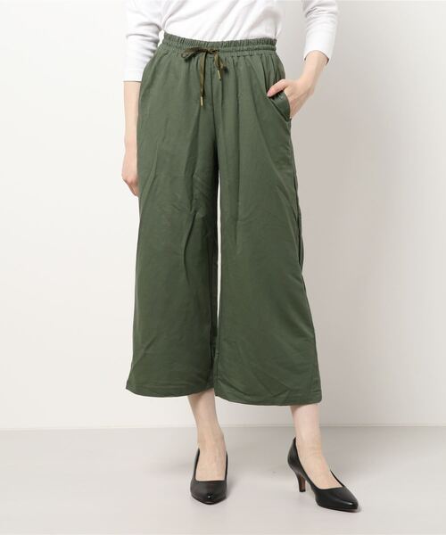 m.f.editorial（エムエフエディトリアル）の「エムエフエディトリアルレディース/m.f.editorial：Women　トレッチ鹿の子 セットアップ ワイドパンツ（セットアップアイテムございます）（その他パンツ・レディース・キャメル/カーキ・FREE）」の2枚目の写真