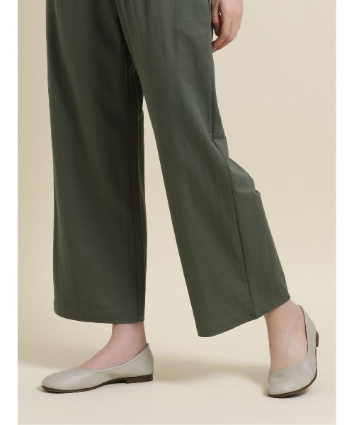 m.f.editorial（エムエフエディトリアル）の「エムエフエディトリアルレディース/m.f.editorial：Women　トレッチ鹿の子 セットアップ ワイドパンツ（セットアップアイテムございます）（その他パンツ・レディース・キャメル/カーキ・FREE）」の9枚目の写真