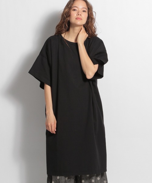 ichi（イチ）の「【ichi(イチ)】ビッグカットソーワンピース（ワンピース・レディース・ブラック/カーキ/ナチュラル・FREE）」の2枚目の写真