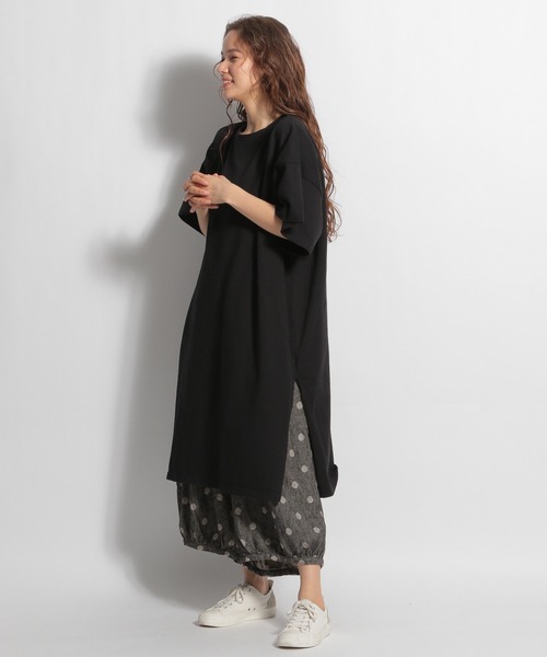 ichi（イチ）の「【ichi(イチ)】ビッグカットソーワンピース（ワンピース・レディース・ブラック/カーキ/ナチュラル・FREE）」の14枚目の写真