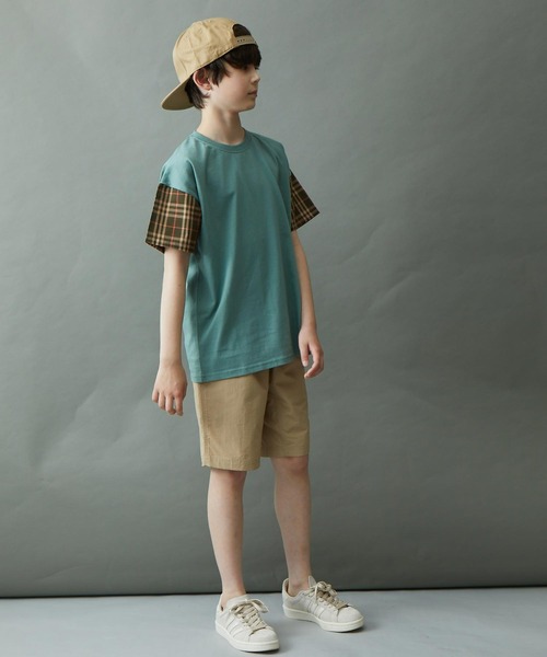 &yam(アンドヤム)の「水陸両用 速乾素材 ベルト付き配色ポケットショートパンツ(その他パンツ・キッズ・グリーン/ブラウン/オレンジ/ブラック/ベージュ・110-120cm/140-150cm/130-140cm/150-160cm/120-130cm)」の15枚目の写真