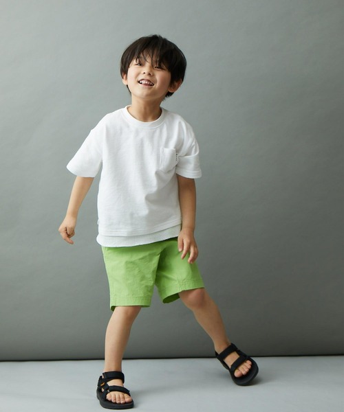 &yam(アンドヤム)の「水陸両用 速乾素材 ベルト付き配色ポケットショートパンツ(その他パンツ・キッズ・グリーン/ブラウン/オレンジ/ブラック/ベージュ・110-120cm/140-150cm/130-140cm/150-160cm/120-130cm)」の20枚目の写真