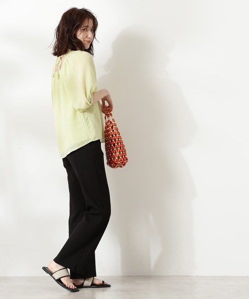 N.（N. Natural Beauty Basic）（エヌエヌナチュラルビューティーベーシック）の「ポンチブーツカットパンツ（その他パンツ・レディース・ブラック/ベージュ・MEDIUM）」の10枚目の写真