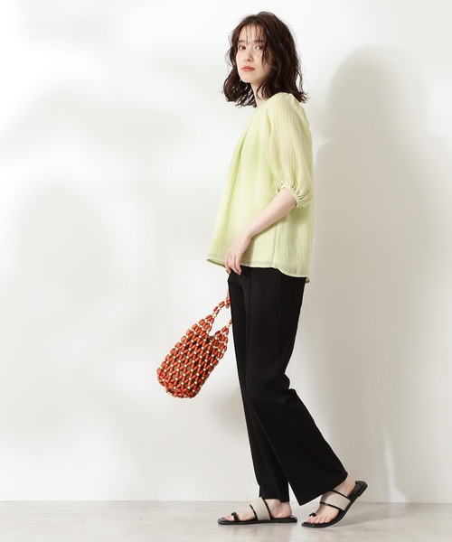 N.（N. Natural Beauty Basic）（エヌエヌナチュラルビューティーベーシック）の「ポンチブーツカットパンツ（その他パンツ・レディース・ブラック/ベージュ・MEDIUM）」の9枚目の写真