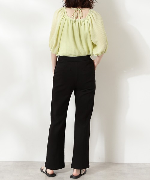 N.（N. Natural Beauty Basic）（エヌエヌナチュラルビューティーベーシック）の「ポンチブーツカットパンツ（その他パンツ・レディース・ブラック/ベージュ・MEDIUM）」の8枚目の写真