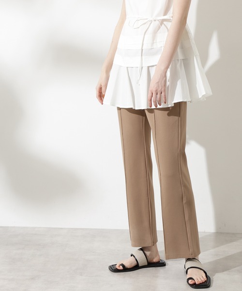 N.（N. Natural Beauty Basic）（エヌエヌナチュラルビューティーベーシック）の「ポンチブーツカットパンツ（その他パンツ・レディース・ブラック/ベージュ・MEDIUM）」の12枚目の写真