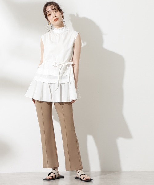 N.（N. Natural Beauty Basic）（エヌエヌナチュラルビューティーベーシック）の「ポンチブーツカットパンツ（その他パンツ・レディース・ブラック/ベージュ・MEDIUM）」の14枚目の写真