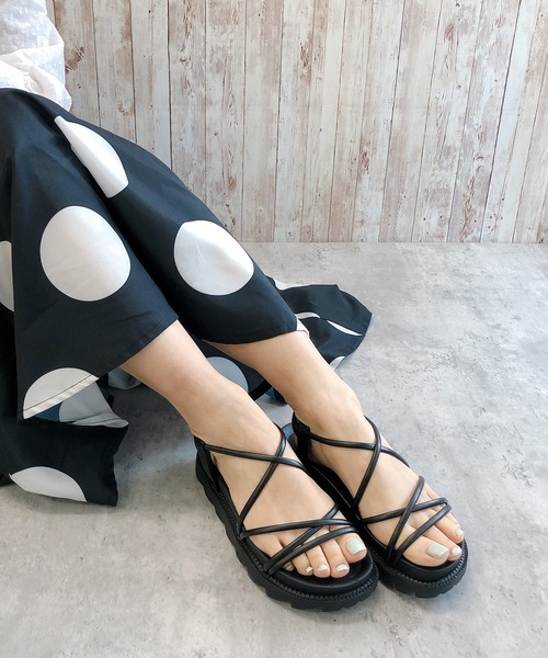 Noubel Voug Relax(ヌーベルヴォーグリラックス)の「厚底コードストラップサンダルm12(サンダル・レディース・ベージュ/ブラック・L/M/LL/S)」の7枚目の写真