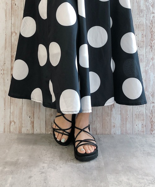 Noubel Voug Relax(ヌーベルヴォーグリラックス)の「厚底コードストラップサンダルm12(サンダル・レディース・ベージュ/ブラック・L/M/LL/S)」の8枚目の写真