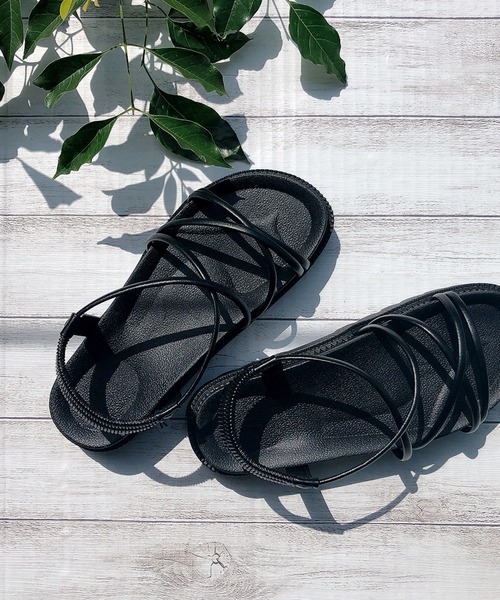 Noubel Voug Relax(ヌーベルヴォーグリラックス)の「厚底コードストラップサンダルm12(サンダル・レディース・ベージュ/ブラック・L/M/LL/S)」の12枚目の写真