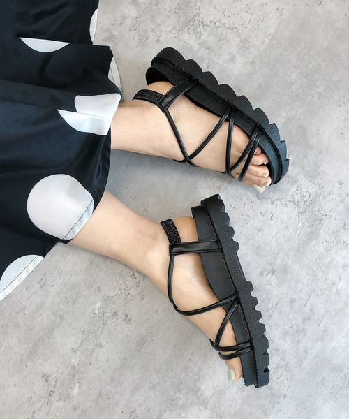 Noubel Voug Relax(ヌーベルヴォーグリラックス)の「厚底コードストラップサンダルm12(サンダル・レディース・ベージュ/ブラック・L/M/LL/S)」の17枚目の写真