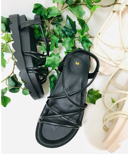 Noubel Voug Relax(ヌーベルヴォーグリラックス)の「厚底コードストラップサンダルm12(サンダル・レディース・ベージュ/ブラック・L/M/LL/S)」の15枚目の写真