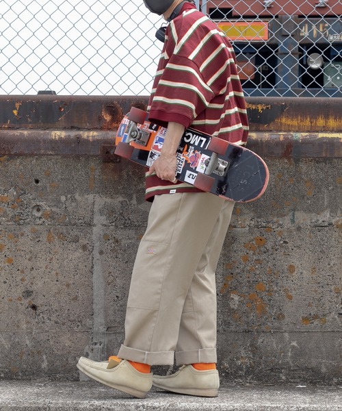 Perushu（ペルーシュ）の「レトロボーダーポロシャツ（ポロシャツ・メンズ・ライトブルー/オレンジ/ボルドー・MEDIUM/LARGE）」の18枚目の写真