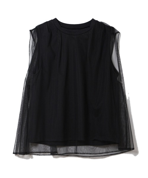 DRWCYS（ドロシーズ）の「チュールレイヤードトップス（Tシャツ/カットソー・レディース・ブラック/オフホワイト・FREE）」の2枚目の写真