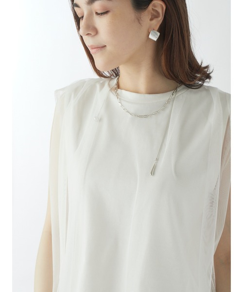 DRWCYS（ドロシーズ）の「チュールレイヤードトップス（Tシャツ/カットソー・レディース・ブラック/オフホワイト・FREE）」の7枚目の写真