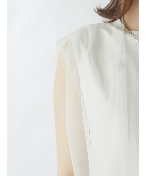 DRWCYS（ドロシーズ）の「チュールレイヤードトップス（Tシャツ/カットソー・レディース・ブラック/オフホワイト・FREE）」の9枚目の写真