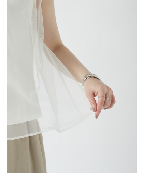 DRWCYS（ドロシーズ）の「チュールレイヤードトップス（Tシャツ/カットソー・レディース・ブラック/オフホワイト・FREE）」の6枚目の写真