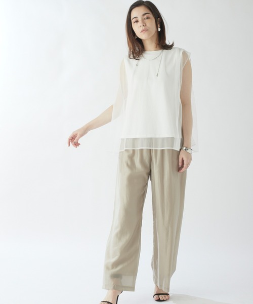 DRWCYS（ドロシーズ）の「チュールレイヤードトップス（Tシャツ/カットソー・レディース・ブラック/オフホワイト・FREE）」の10枚目の写真