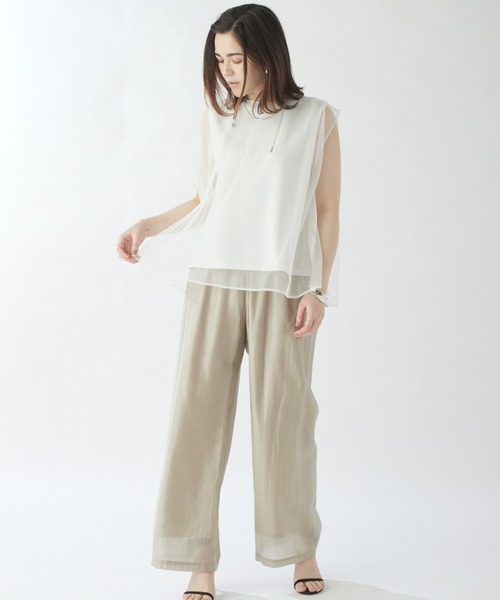 DRWCYS（ドロシーズ）の「チュールレイヤードトップス（Tシャツ/カットソー・レディース・ブラック/オフホワイト・FREE）」の3枚目の写真