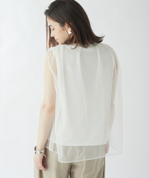 DRWCYS（ドロシーズ）の「チュールレイヤードトップス（Tシャツ/カットソー・レディース・ブラック/オフホワイト・FREE）」の8枚目の写真