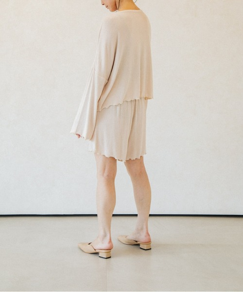 ACCL（エーシーシーエル）の「ヘブンリーウェアトップス（Tシャツ/カットソー・レディース・アイボリー/ブラウン・FREE）」の3枚目の写真