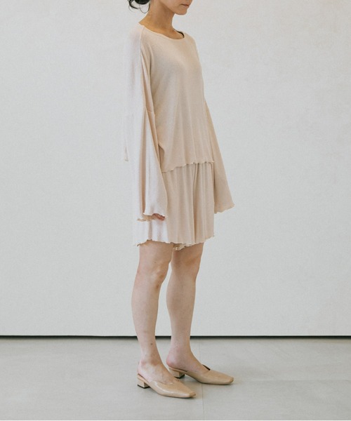 ACCL（エーシーシーエル）の「ヘブンリーウェアトップス（Tシャツ/カットソー・レディース・アイボリー/ブラウン・FREE）」の7枚目の写真