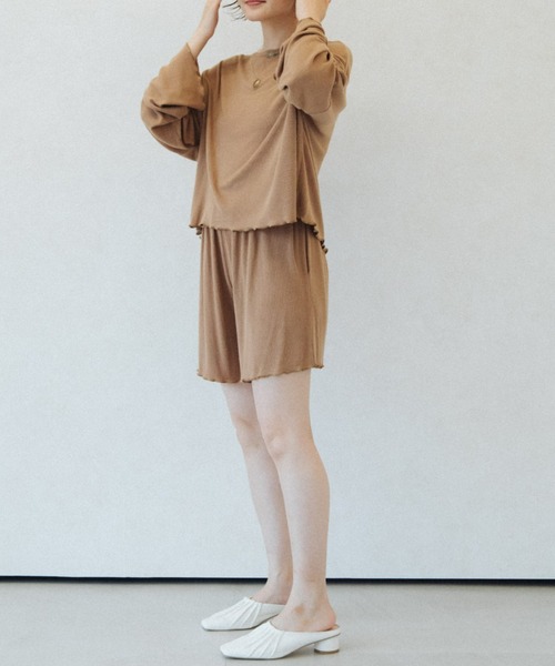 ACCL（エーシーシーエル）の「ヘブンリーウェアトップス（Tシャツ/カットソー・レディース・アイボリー/ブラウン・FREE）」の11枚目の写真