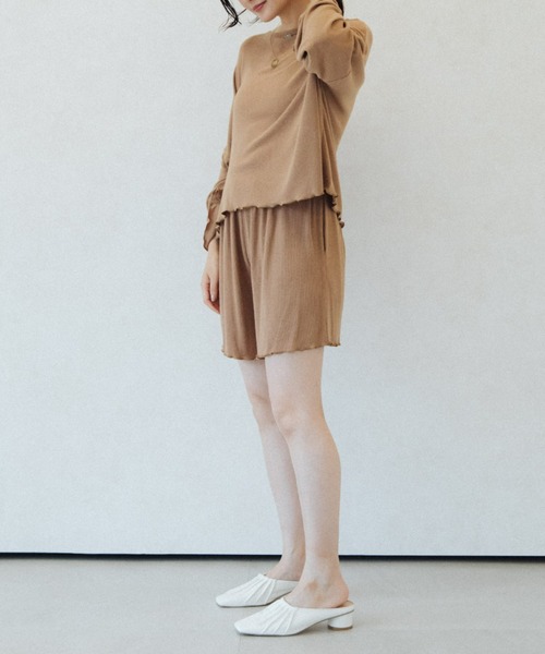 ACCL（エーシーシーエル）の「ヘブンリーウェアトップス（Tシャツ/カットソー・レディース・アイボリー/ブラウン・FREE）」の12枚目の写真