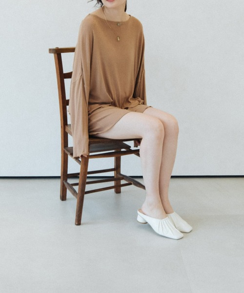 ACCL（エーシーシーエル）の「ヘブンリーウェアトップス（Tシャツ/カットソー・レディース・アイボリー/ブラウン・FREE）」の14枚目の写真