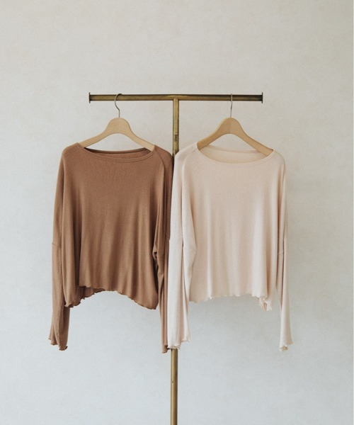 ACCL（エーシーシーエル）の「ヘブンリーウェアトップス（Tシャツ/カットソー・レディース・アイボリー/ブラウン・FREE）」の19枚目の写真